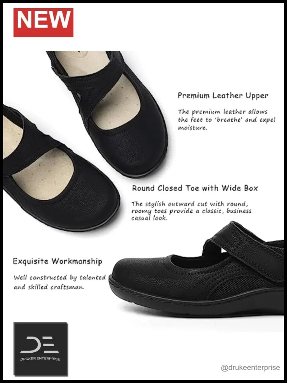 Mary Jane Flats Casual Dress Shoes Lightweight Breathable Walking Shoes Memory